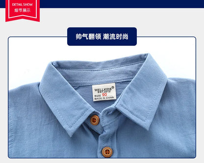 Cute Yellow Shirts for Boys Girls Clothes Cotton Long Sleeve Toddler Children Shirts Collar Korean Kids Shirt Baby Bottom Shirt