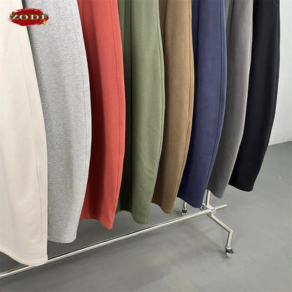 ZODF 2025 Winter 430gsm Unisex Fleece Straight Sweatpants Thick Warm Casual Oversized Trousers HY1170