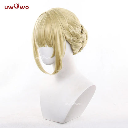 UWOWO Evelyn Wig Game Zenless Zone Zero / ZZZ Evelyn Chevalier Cosplay Wig Yellow Gold Hair Halloween Wig