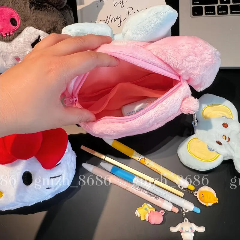 Cartoon Anime Bag Pencil Case and Coin Purse Kuromi My Melody KT Cat Plush Bag Anime Bag Cosmetic Bag Birthday Gifts Girl Women