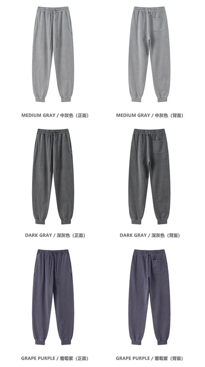 ZODF Retro Men Washed 380gsm 100% Cotton Sweatpant Unisex Loose Sport Solid Joggers Pants For Spring Autumn  HY0901