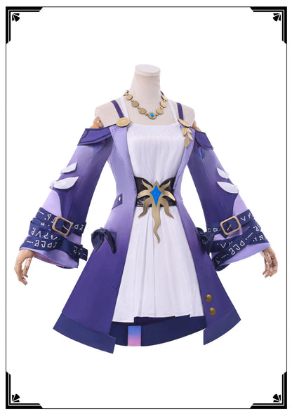 Cyrene Cosplay Costume Wig Dress Honkai Star Rail Uniform Headwear Amphoreus Carnival Halloween Party for Women Girls Role Play
