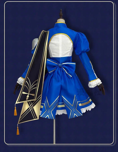 Honkai Star Rail Fate Saber Cosplay Costume Wig Dress Uniform Headwear Halloween Party for Women Girls Role Play Props Cos Gifts