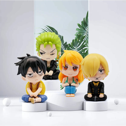 9.5cm ONE PIECE Anime Figure Look Up Luffy/Zoro Action Figure Q Version Kawaii Nami/Sanji Figurine PVC Collection Model Toys