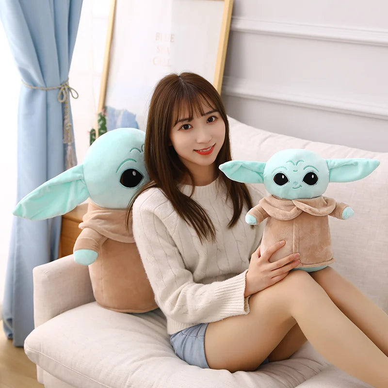18cm Disney Star Wars Anime Yoda Grogu Mandalorian Figure Yoda Baby Dolls Model Stuffed Cartoon Yoda keychain Kid Toy Gifts Deco