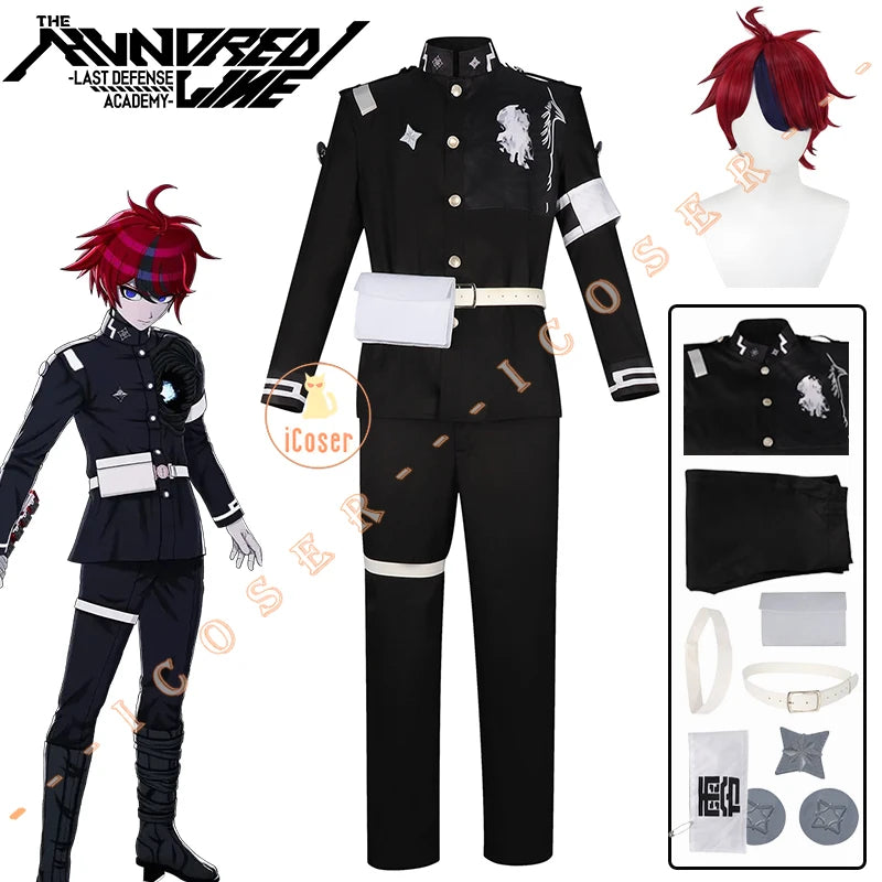 iCoser The Hundred Line Takumi Sumino Cosplay Costume Wig Battle Uniform Last Defense Academy Halloween Party Women Men Festival