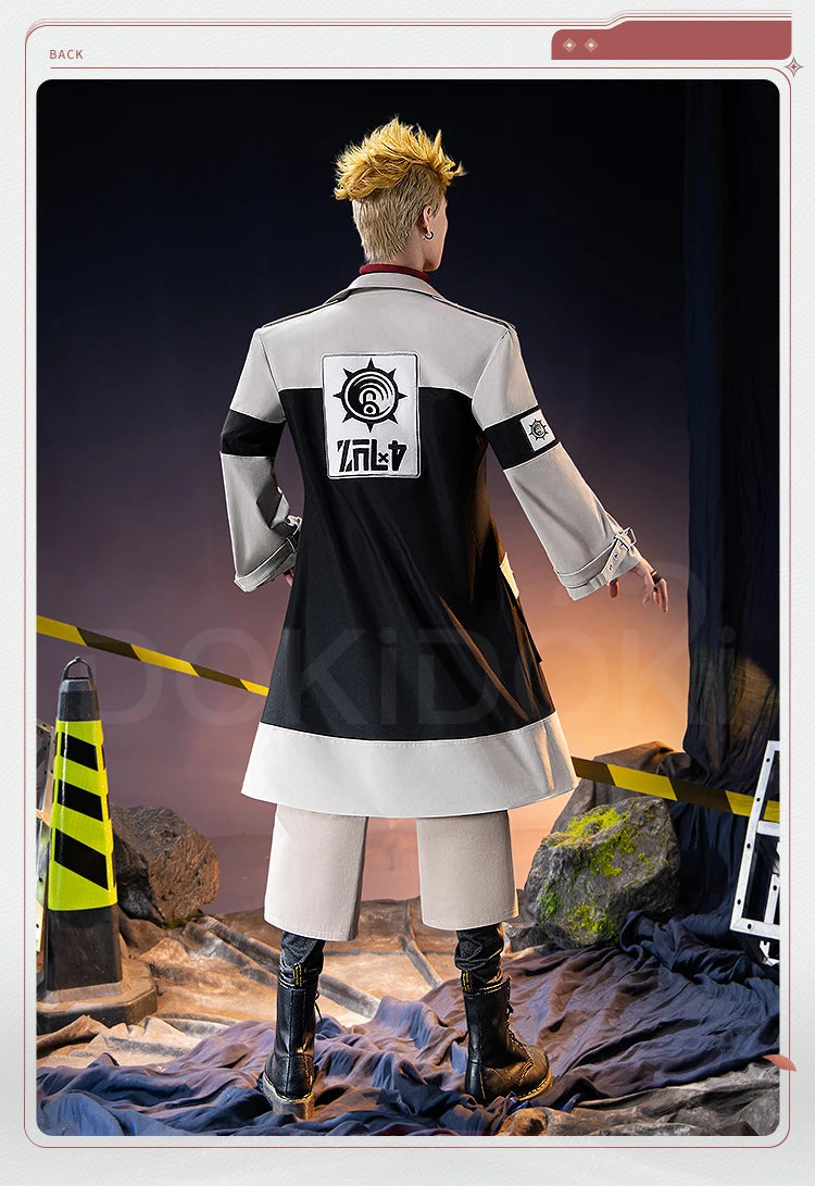 Enjin Cosplay Costume Anime Gachiakuta Cosplay【XS-3XL】DokiDoki-R Enjin Costume Windbreaker Janitor Men Bag Toge Wig Plus Size