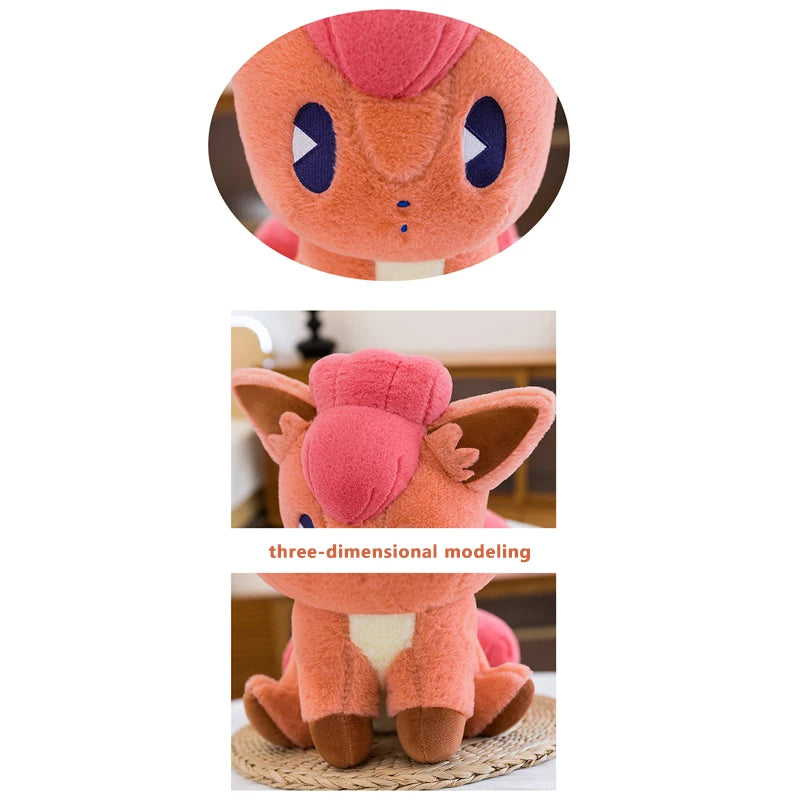 35/65cm Vulpix Pokemon Plush Toys Anime Cartoon Fox Large Pokémon Doll Plushie Kawaii Stuffed Gift for Kids Xmas Birthday