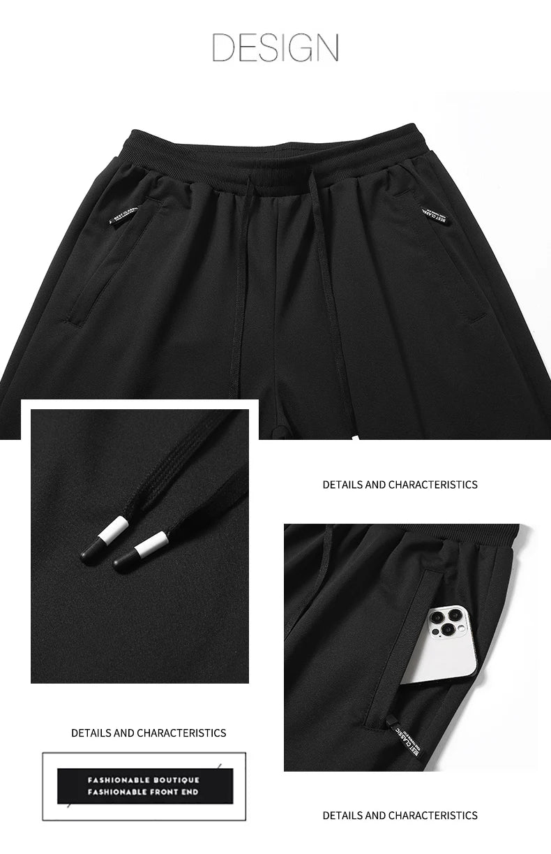 Chrlck Men’s Tight Sweatpants Straight Jogging Pants Casual Sport Running Trousers Spring Summer