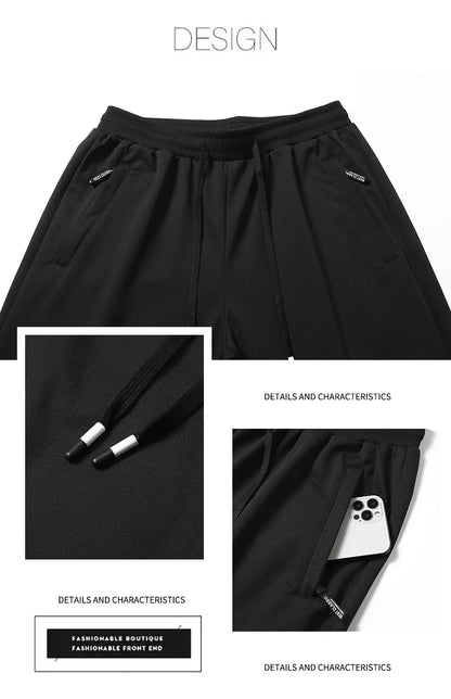 Chrlck Men’s Tight Sweatpants Straight Jogging Pants Casual Sport Running Trousers Spring Summer