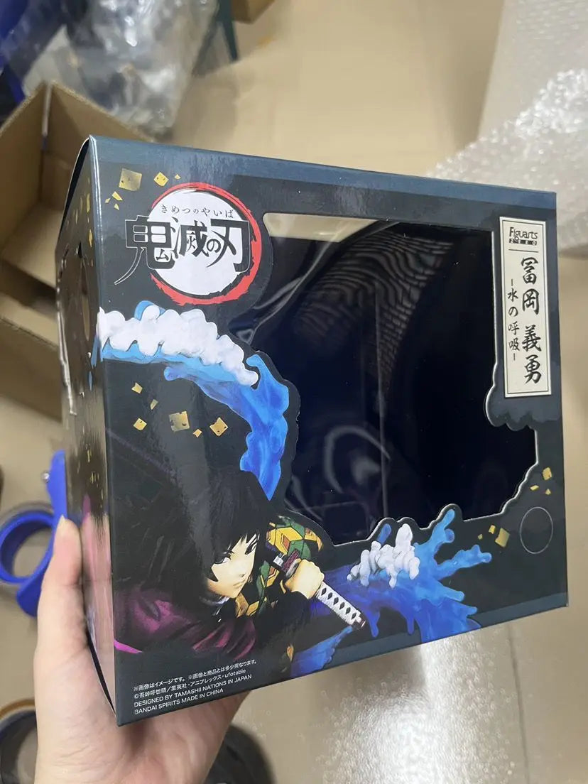17cm Demon Slayer Anime Tomioka Giyuu Action Figure Water Breathing Statue Figurine Model Collection Room Decora Desk Toys Gift