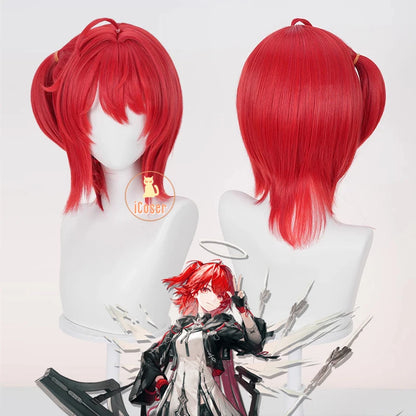 Arknights Exusiai The New Covenant Cosplay Costume Wig Uniform Jacket Headwear Earrings Halloween Party for Women Girls Carnival