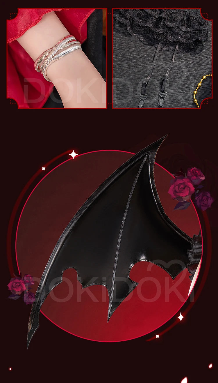 Tetoo Cosplay Costume Game Cosplay DokiDoki-R Women Cute Halloween Evil Dress Kasanee Tetoo Cosplay Wings