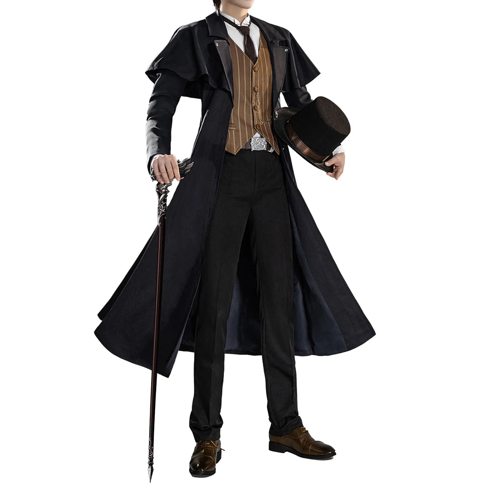IN STOCK Klein Moretti Cosplay Costume Anime Lord of the Mysteries DokiDoki-SR Men Black Suit Klein Moretti Cosplay Hat