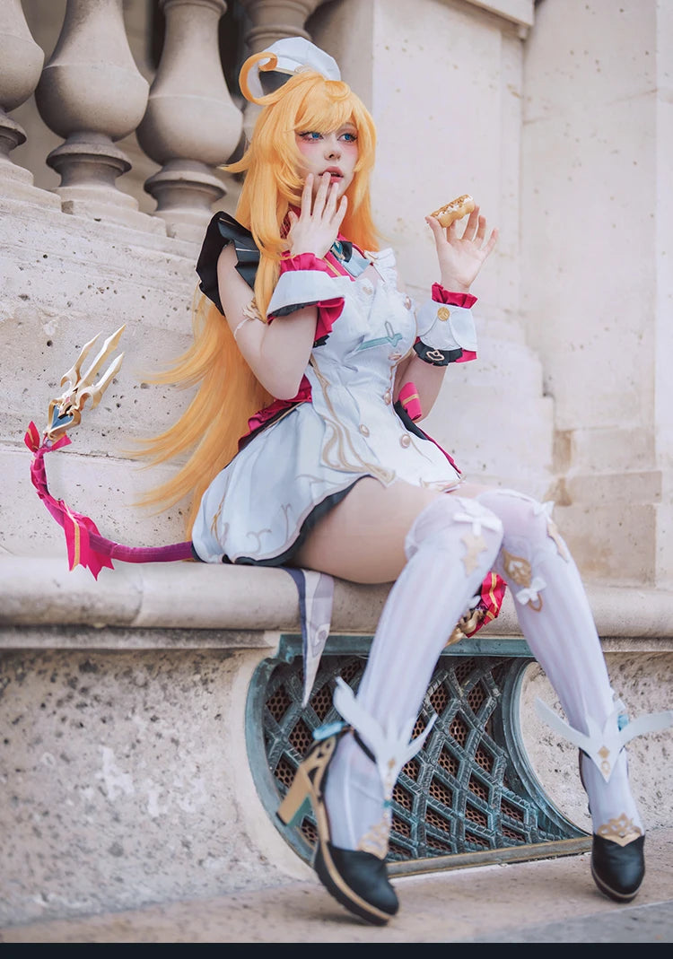 IN STOCK Escoffier Cosplay Costume Game Genshin Impact【XS-3XL】DokiDoki-R Fontaine Escoffier Plus Size Halloween