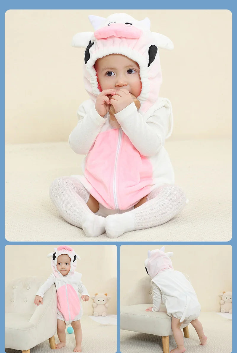 Baby Boy Romper 0 to 3 6 9 12 18 24 Months One Piece Hooded Baby Fall Outfit Newborn Girl Clothes Funny Yellow Jumpsuit Pajamas