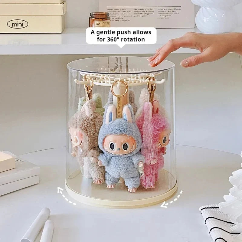 New Labu Pendant Display Box Rotating Transparent Labu Doll Handmade Blind Box Storage Display Stand Decorative Accessories