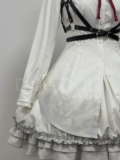 IN STOCK Akiyamaa Mizuki Mikuu Cosplay Costume Game Cosplay【XS-2XL】DokiDoki-R Women White Lolita Dress Mizu5 Cosplay Plus Size