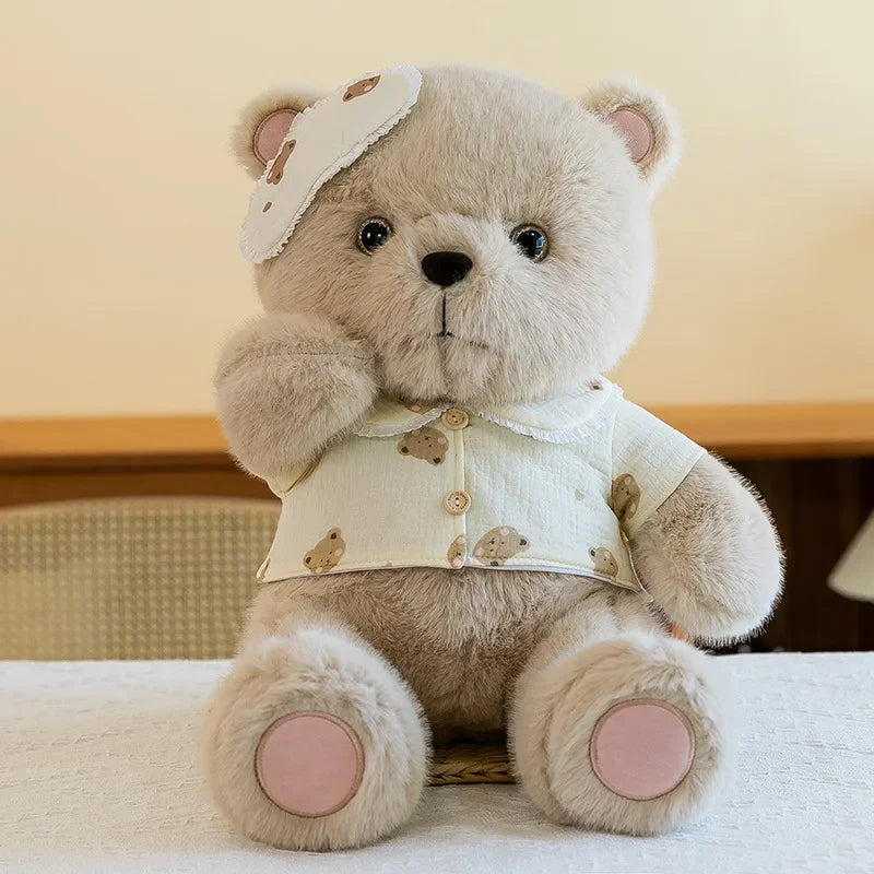 New Cute Good Night Bear Plush Toys Children's Soothing Dolls Indoor Ornaments Children's Sleeping Toy Children Birthday Gifts