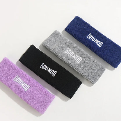 Sports Fitness Cotton Knitted Headband Sweat-Absorbent Breathable Towel for Tennis Badminton Basketball Cycling Running