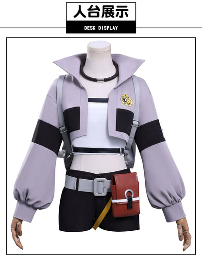 Anime Gachiakuta Riyo Reaper Cosplay Costume Uniform Jacket Short Backpack Akuta Cleaners Halloween Party for Women Girls iCoser