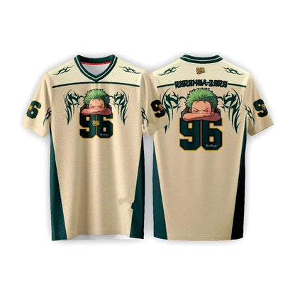 96 Jersey One Piece Zoro Anime Anime Y2k Korean Style Baseball Hockey T-shirt Fashion Streetwear Anime Daily Unisex Tops Tees