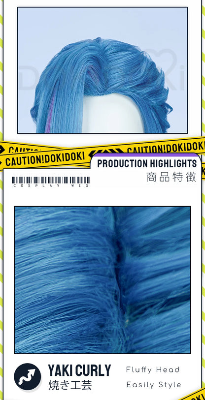 IN STOCK Jinxx Wig Game DokiDoki-R Women 38cm Hair Jinxx Cosplay Mask Tattoo Necklace Nails Bun Wig Luminous Ball Free Cap