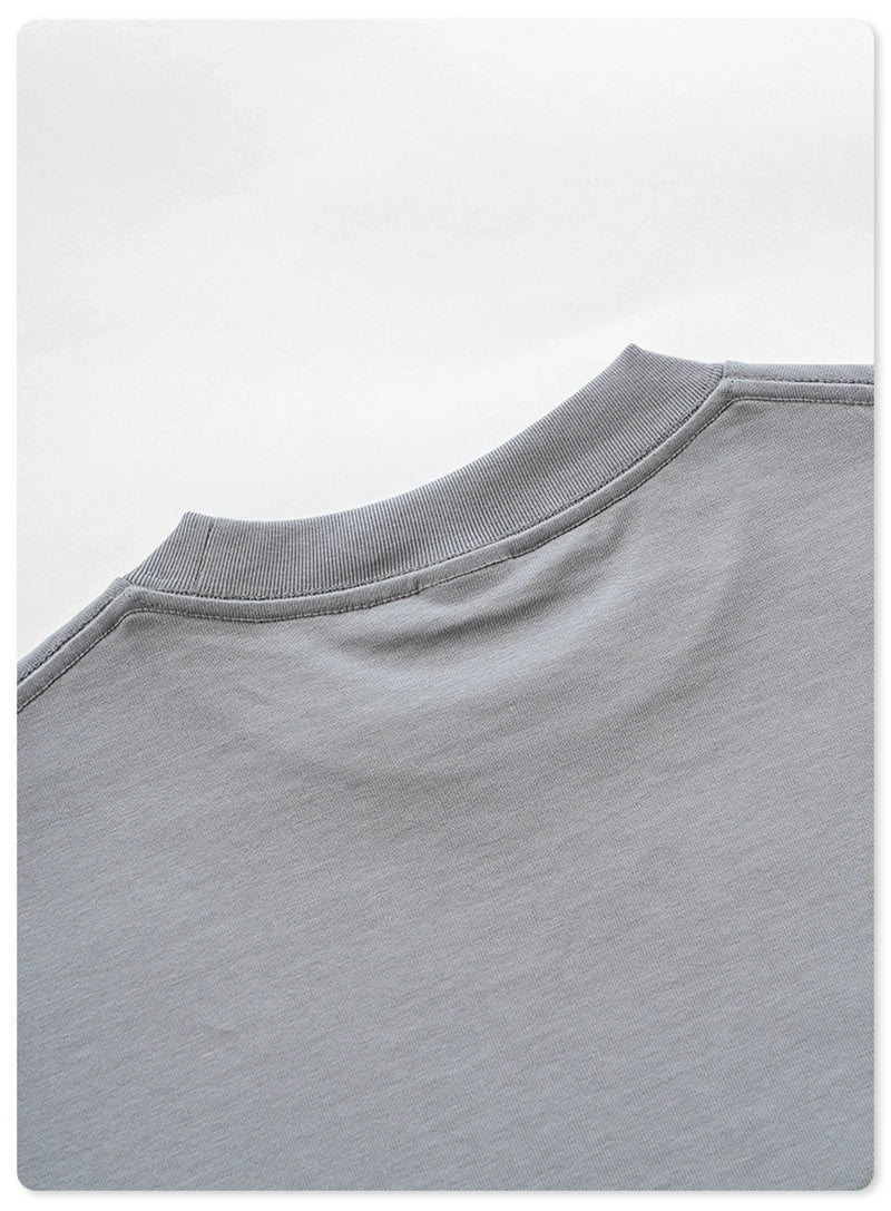 ZODF 2024 Heavy-Weight 345gsm Basic Solid T-Shirts For Men Unisex Women Summer Loose 100% Cotton T Shirt Brand Clothes HY0771