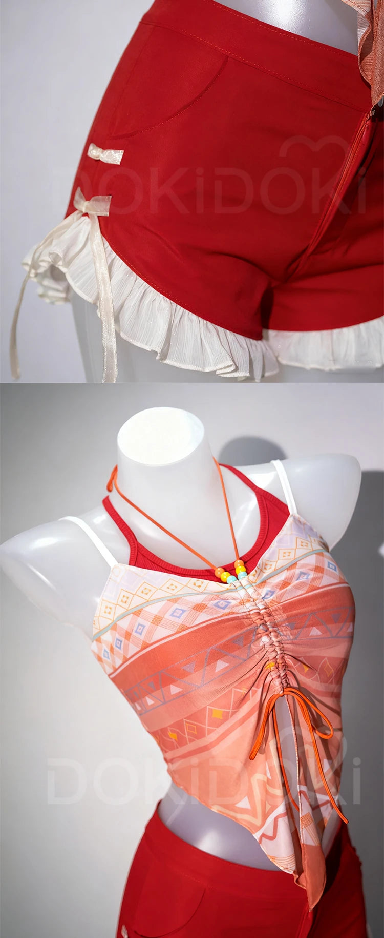 IN STOCK Heroine Hunter MC Cosplay Costume Game Love and Deepspace DokiDoki-R Women Red Swimsuit Costume Caleb Cosplay Halloween