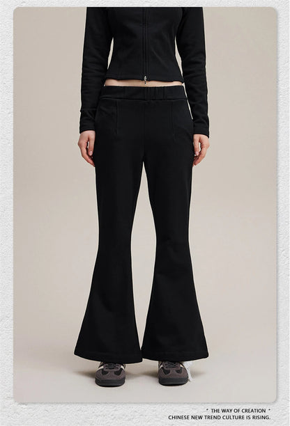 ZODF Women 2025 Autumn Sport Style Flared Pants Girls Female Mousse Muscle Sole Slimming Micro Yoga Trousers HY1095