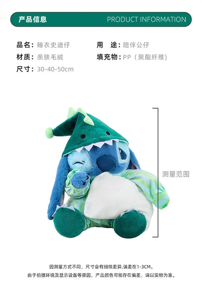 30/40/50cm Big Size Lilo & Stitch Pajamas Disney Anime Plush Stuffed Doll Kawaii Room Plushies Children's Pillow Holiday Gift