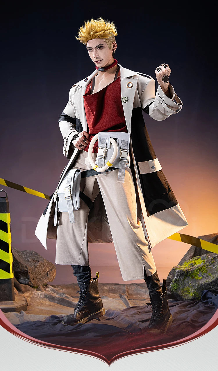 Enjin Cosplay Costume Anime Gachiakuta Cosplay【XS-3XL】DokiDoki-R Enjin Costume Windbreaker Janitor Men Bag Toge Wig Plus Size