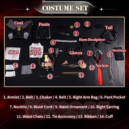 iCoser Wuthering Waves Zani Cosplay Costume Wig Uniform Headwear Tail Earrings Rinascita Halloween Party for Women Carnival Prop