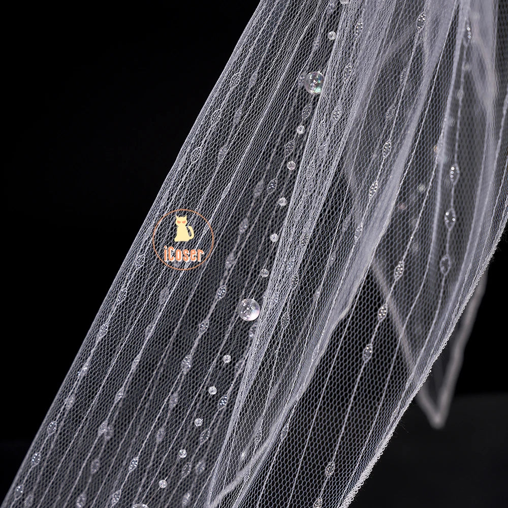 Wuthering Waves Phrolova Cosplay Costume Wig Dress White Spider Lily Layered Gown Headwear Halloween Party for Women Girls Props