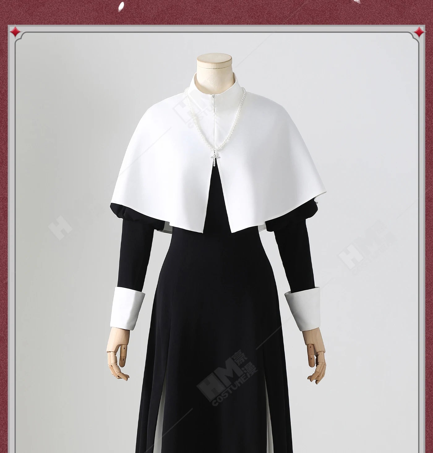 Anime My Dress-Up Darling Marin Kitagawa Cosplay Costume Nun Dress Uniform Hat Necklace Season 2 Halloween Party for Women Girls