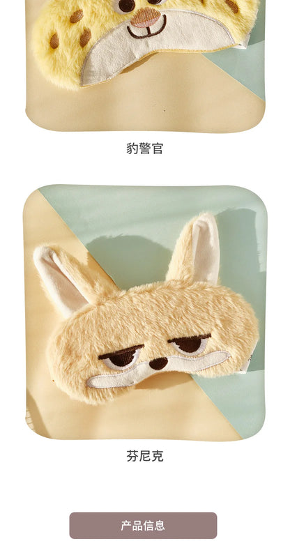 Disney Children's Plush Eye Mask Zootopia Cartoon Design Sleep Sunscreen Napping Mask for Students Cute And Crazy Gift