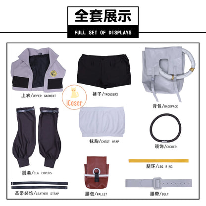 Anime Gachiakuta Riyo Reaper Cosplay Costume Uniform Jacket Short Backpack Akuta Cleaners Halloween Party for Women Girls iCoser