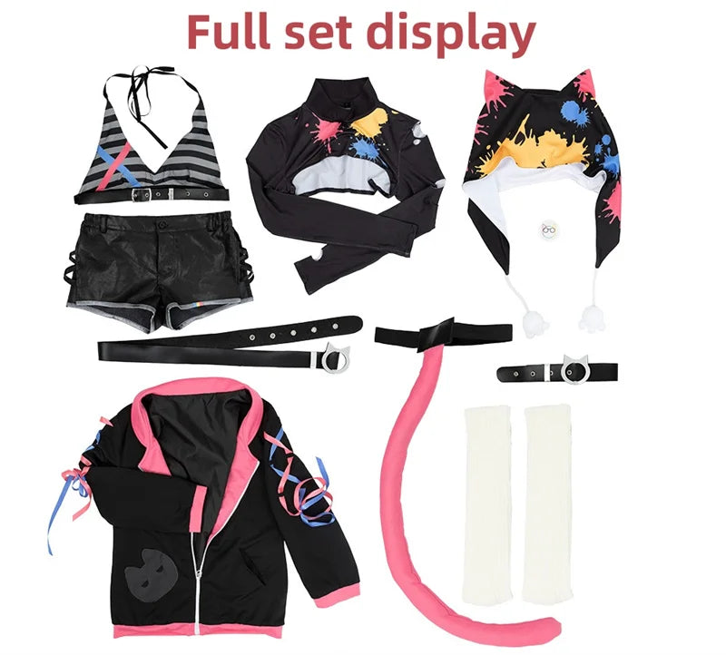 Virtual ESports Project VSPO Nekota Tsuna Cosplay Costume Set Polyester