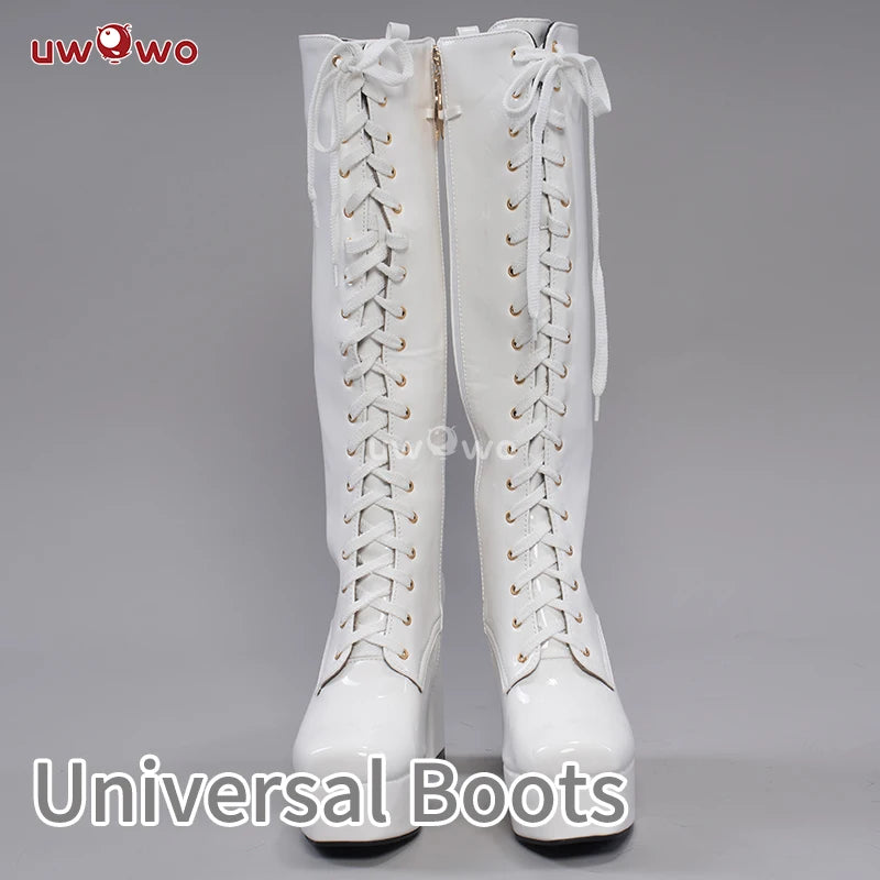 UWOWO Cosplay Shoes Universal Shoes Boots Black Blue White Rose High Tube Boots