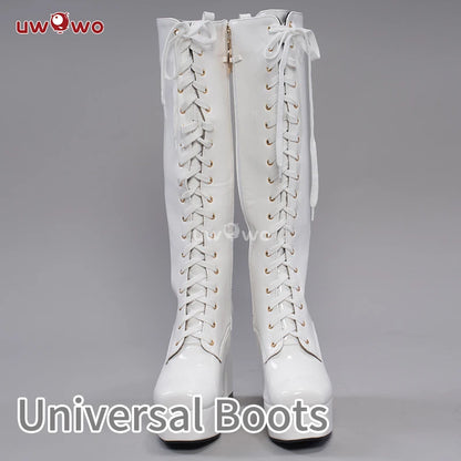 UWOWO Cosplay Shoes Universal Shoes Boots Black Blue White Rose High Tube Boots