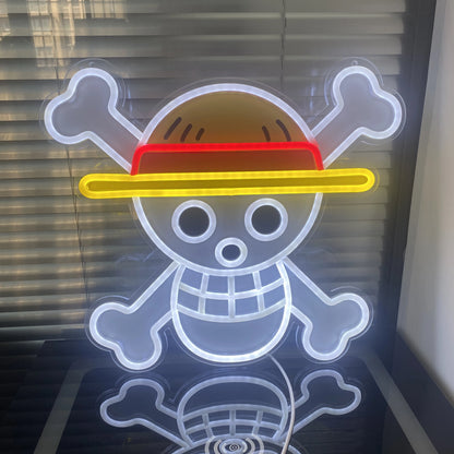 Custom One Piece Acrylic Neon LED Light Animes Luffy Artwork for Home Festival Decor Party Bar Hotel Salon Business Shop,Etc.