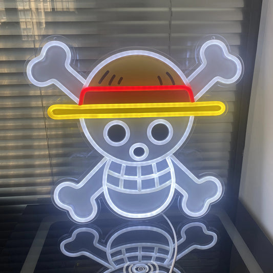 Custom One Piece Acrylic Neon LED Light Animes Luffy Artwork for Home Festival Decor Party Bar Hotel Salon Business Shop,Etc.