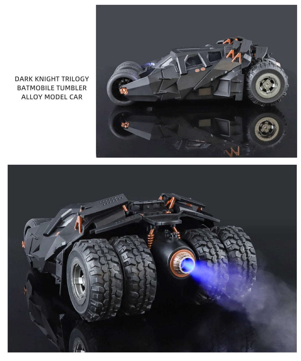 1:18 Batmobile Tumbler Alloy Metal Car Diecast Toy Vehicle Car Model Sound & Light Slide Spray Truck Toys For Kids  Gift Birthda
