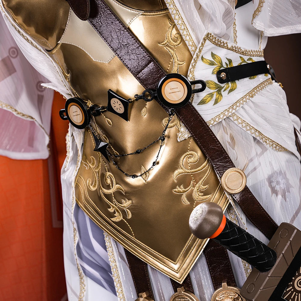 Wuthering Waves Augusta Cosplay Costume Wig Dress Uniform Headwear Earrings Christmas Halloween Party for Women Girls Role Play