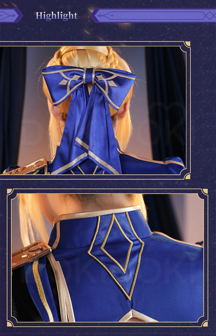 IN STOCK Saber Cosplay Costume Game Honkai: Star Rail x Fate Stay Night【S-2XL】DokiDoki-R Halloween Saber Costume Plus Size