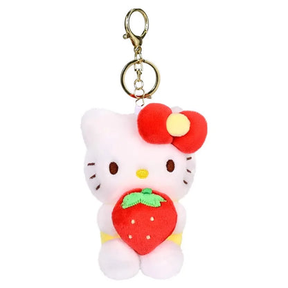 Genuine Sanrio Hello Kitty Cute Stuffed Keychain Car School bag Pendant Kids Plush Toy Keyring Plushier Strap Doll Birthday Gift