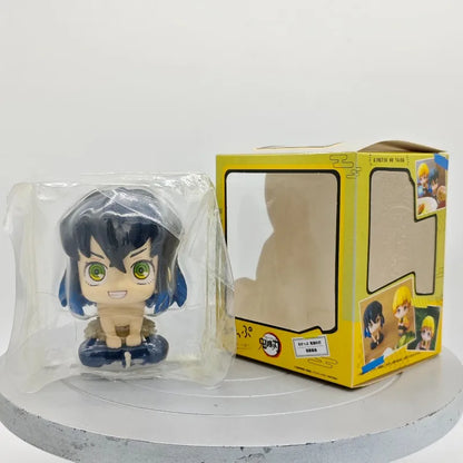 Cute Anime Demon Slayer Kimetsu No Yaiba Figurine Hashibira Inosuke Action Figures Clay Man PVC Model Statue Collection Toy Gift