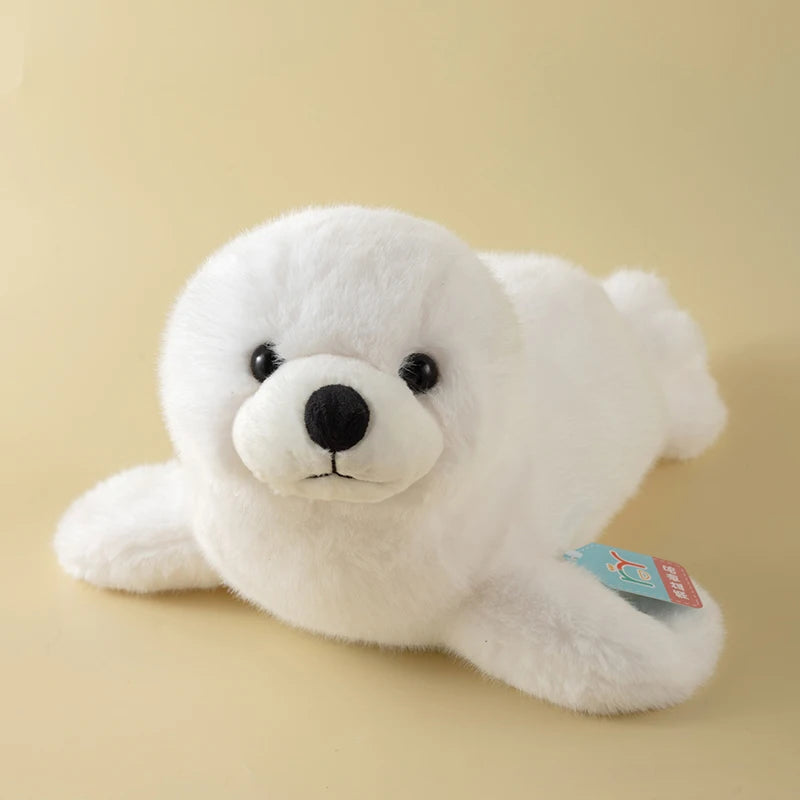 Cute Realistic Marine Seal Plush Doll White Grey Stuffed Seal Soft Toy Kawaii Sea Animal Plushies Birthday Xmas Present