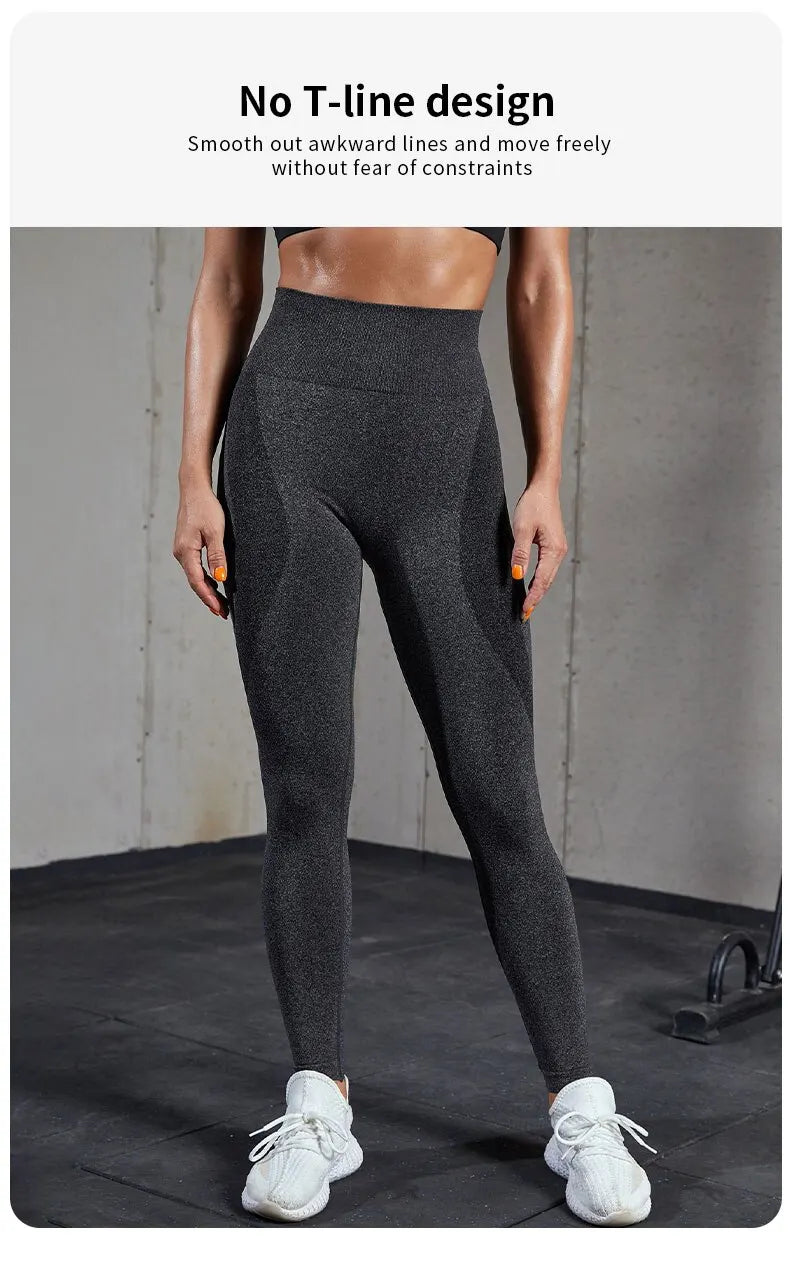 Women High Waist Seamless Yoga Leggings Butt Lift Curves Fitness Workout Tights Elastic Gym Training Pants