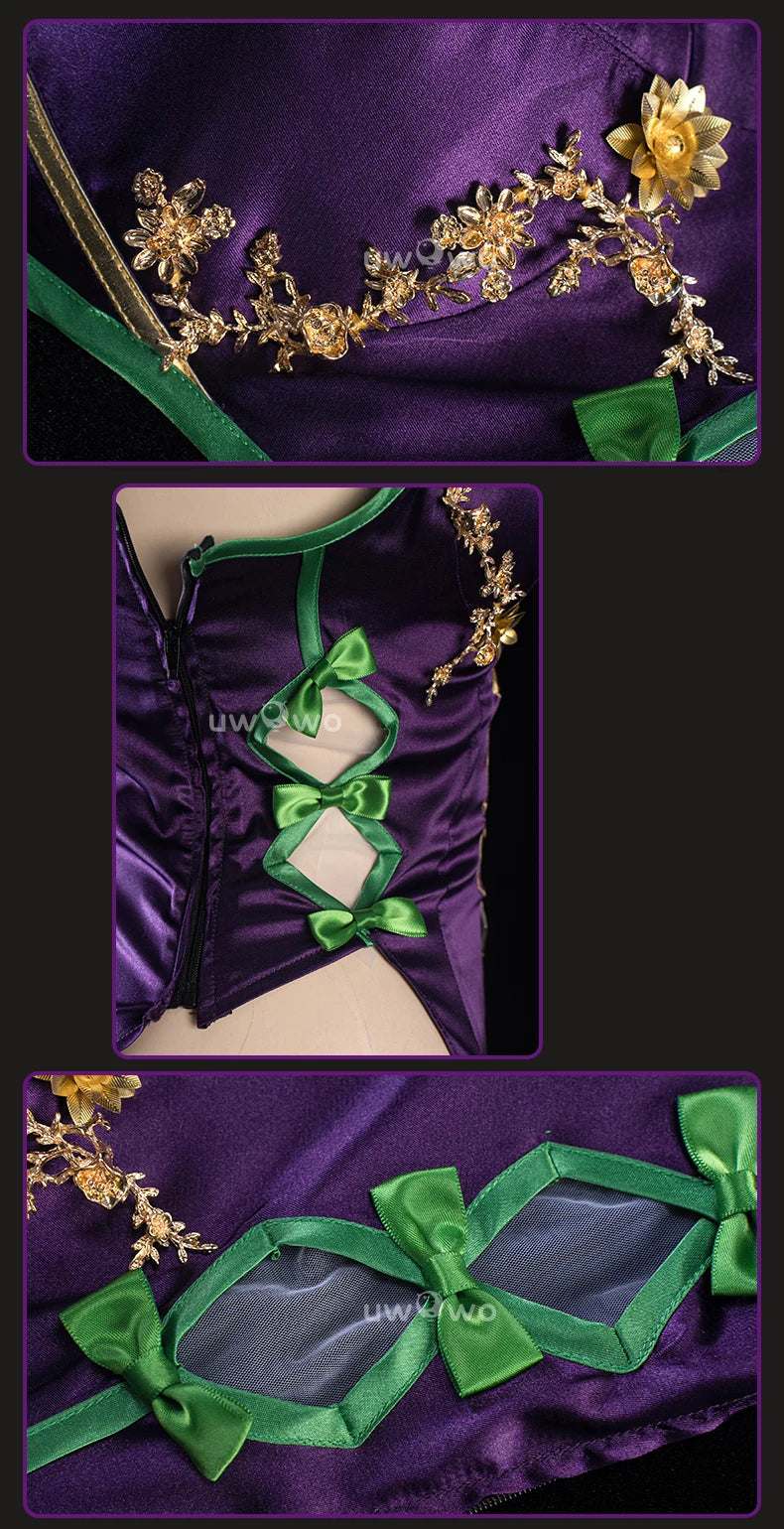 IN STOCK UWOWO C.C. Cosplay Codee Geasss: C.C. CC Purple Cheongsam Cosplay Costume Purple Dress Halloween Costume